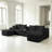 127" U-Shaped Compressed Boneless Sectional Sofa with Ottoman and Console,No Assembly Required-1967250297