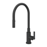 Rohl Lombardia® Kitchen Single Lever Single Hole Pulldown Kitchen Faucet with Metal Lever