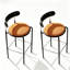 Chaise d'appoint à dossier bas brun (ensemble de 2)-1224850975