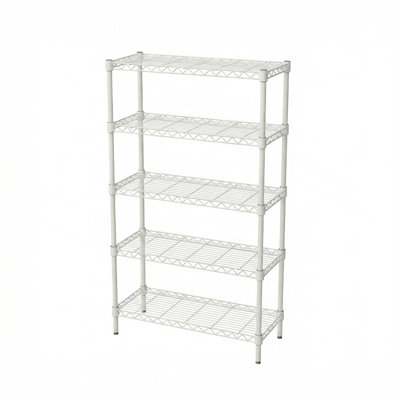 5-Tier Adjustable Heavy-Duty Wire Shelving Units - Rust-Resistant Metal Storage Racks
