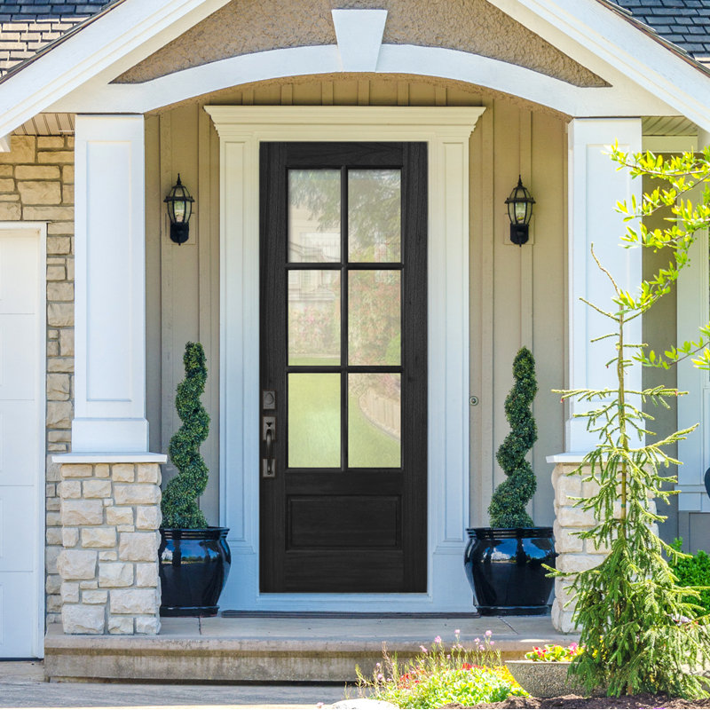 Porte d'entrée en acajou 32 Lite, Orienté à droite, Gris anthracite