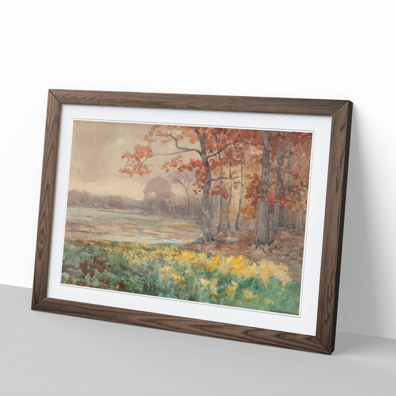 Landscape by Julian Onderdonk - Picture Frame Painting, Walnut Framed, 27cm H x 36cm W x 2cm D
