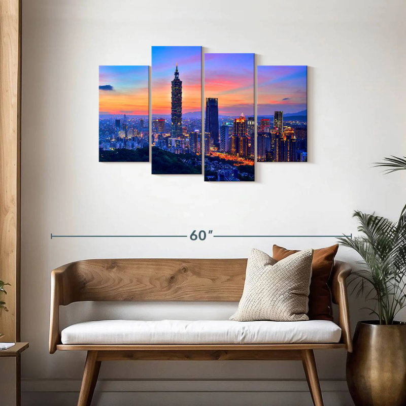 Sireci Sunset Over Taipei, 27" H x 43" W