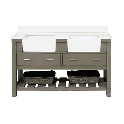 Hitton 60"" Double Bathroom Vanity Set -  Laurel Foundry Modern Farmhouse®, 04DC6053F49941A791D2074B8CE5FF19