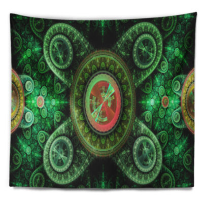 Tapisserie abstract green psychédélique relaxing art