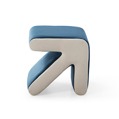 Modern Creative Upholstered Velvet Sofa Stool Kids Stool Shoe Bench Footrest Footstool Multifaceted Stool Ottoman Coffee Table Arrow Design Handicraft by Wrought Studio