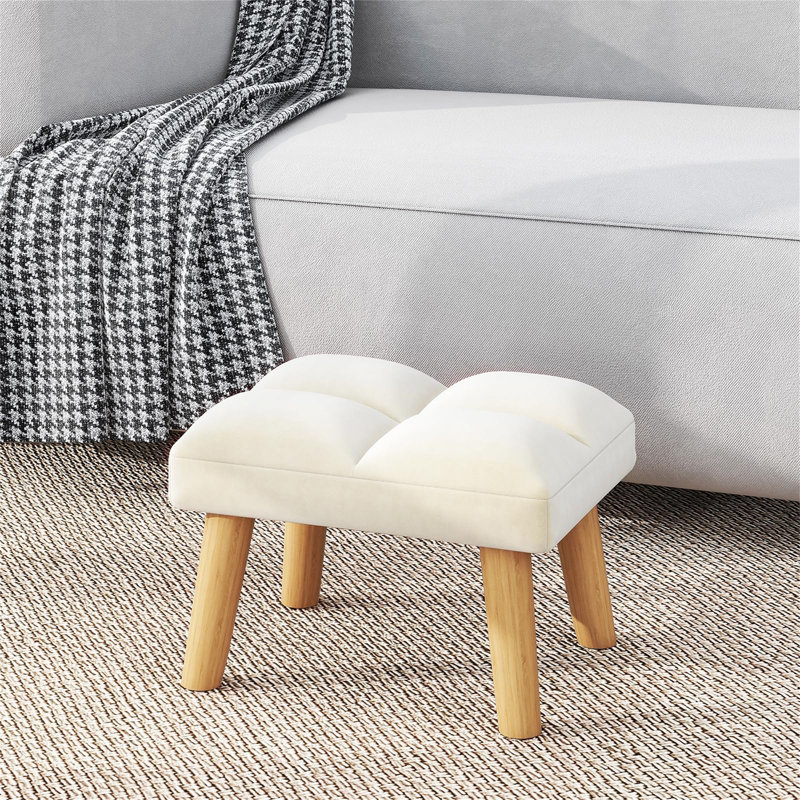 40cm Wide Footstool Ottoman, Cream