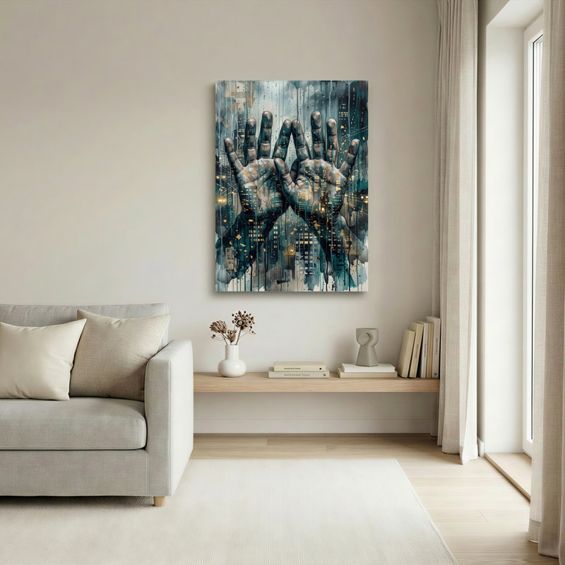 Ensemble de 1 tableau sur toile « Mains urbaines », 48"H x 32"W, Wrapped Canvas