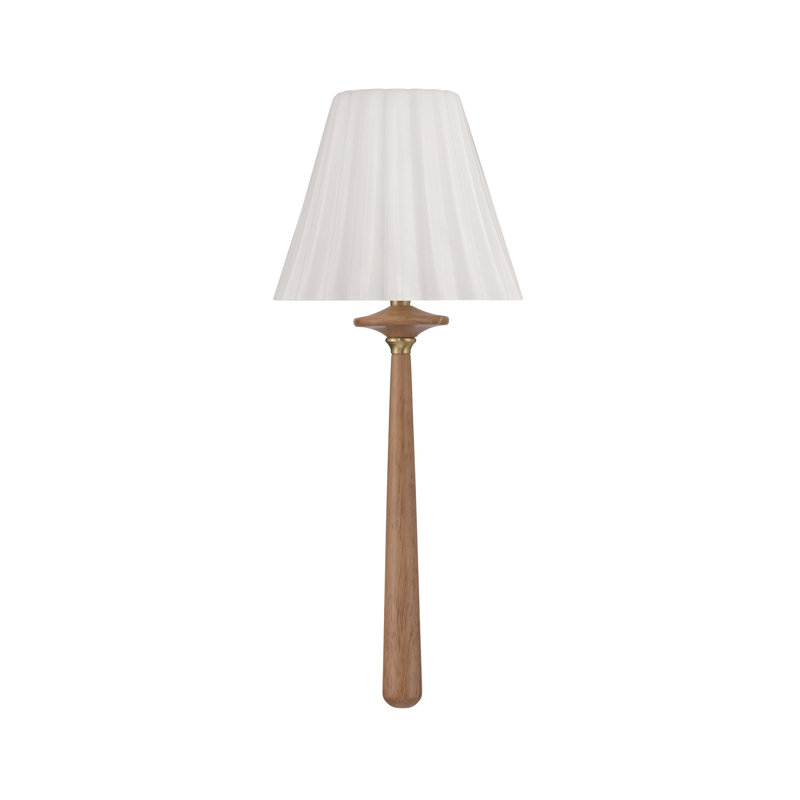 7.5'' LED Aged Brass + Wood Sconce