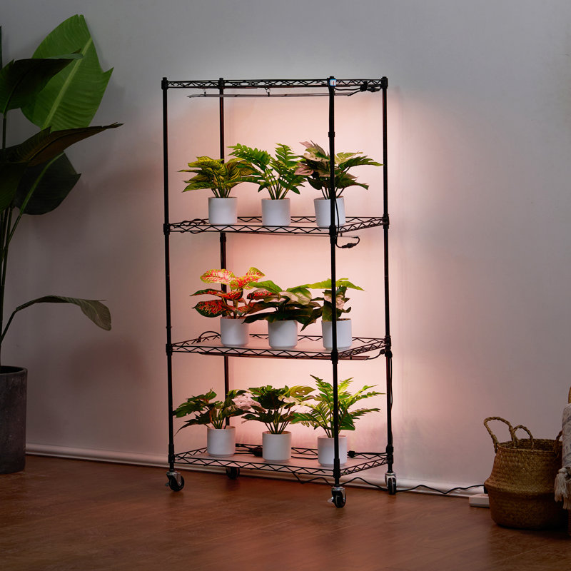 Support pour plante avec étagère de culture 6 lumières 120 W, H 5 po x l 24 po x P 14 po