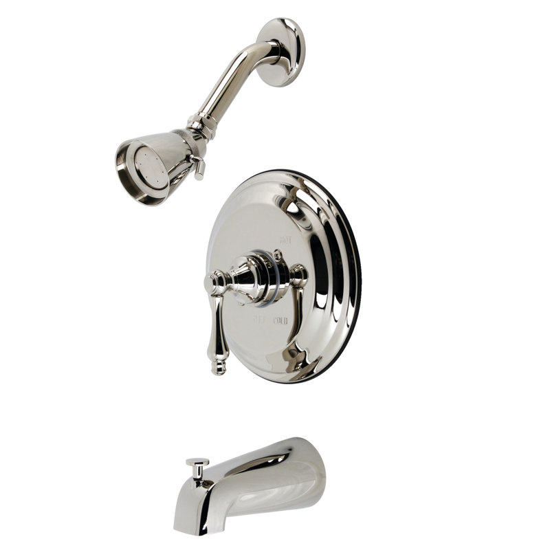 Kingston Brass Restoration Single-Handle Pressure Balanced Tub and Shower Faucet, Polished Nickel