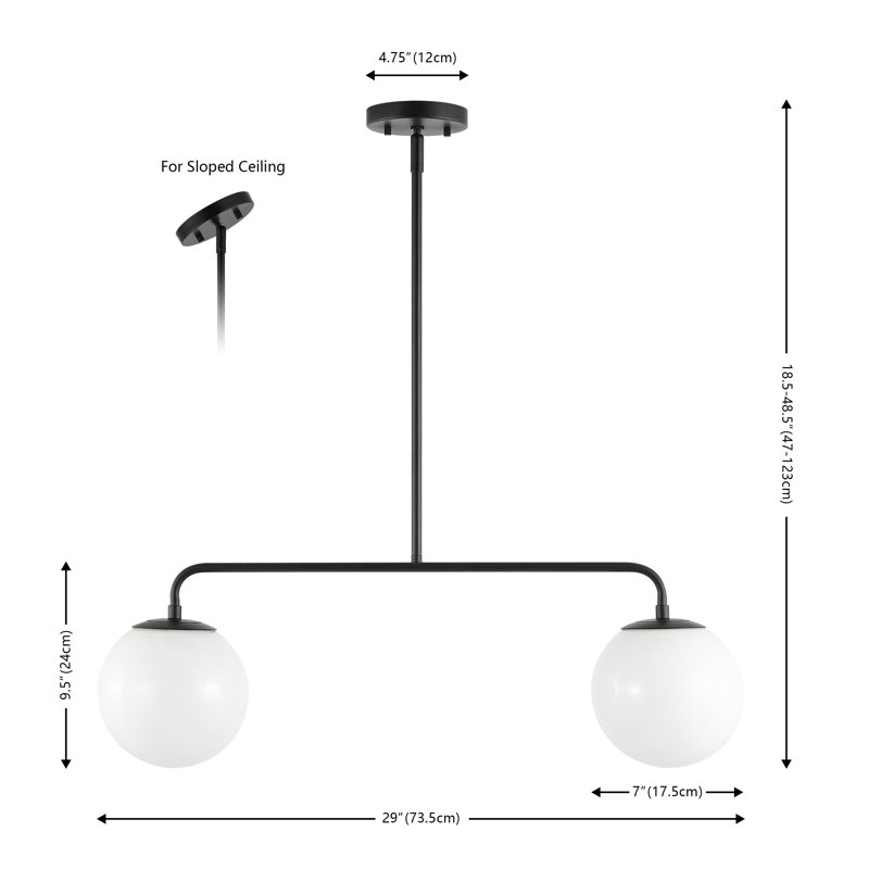 Luminaire suspendu extensible 2 lumières Jaspen