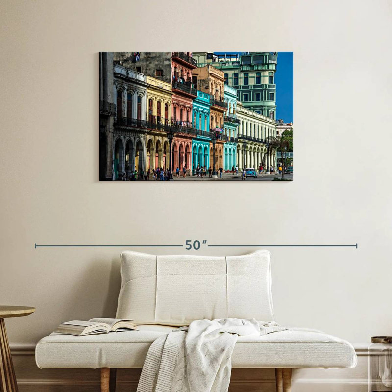 Ravi, maisons cubaines colorées, H 24 po x l 36 po
