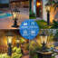 Outdoor Post Lights 2 Pack, 16" Lamp Post Light Fixture, Black Pole Lights Outdoor