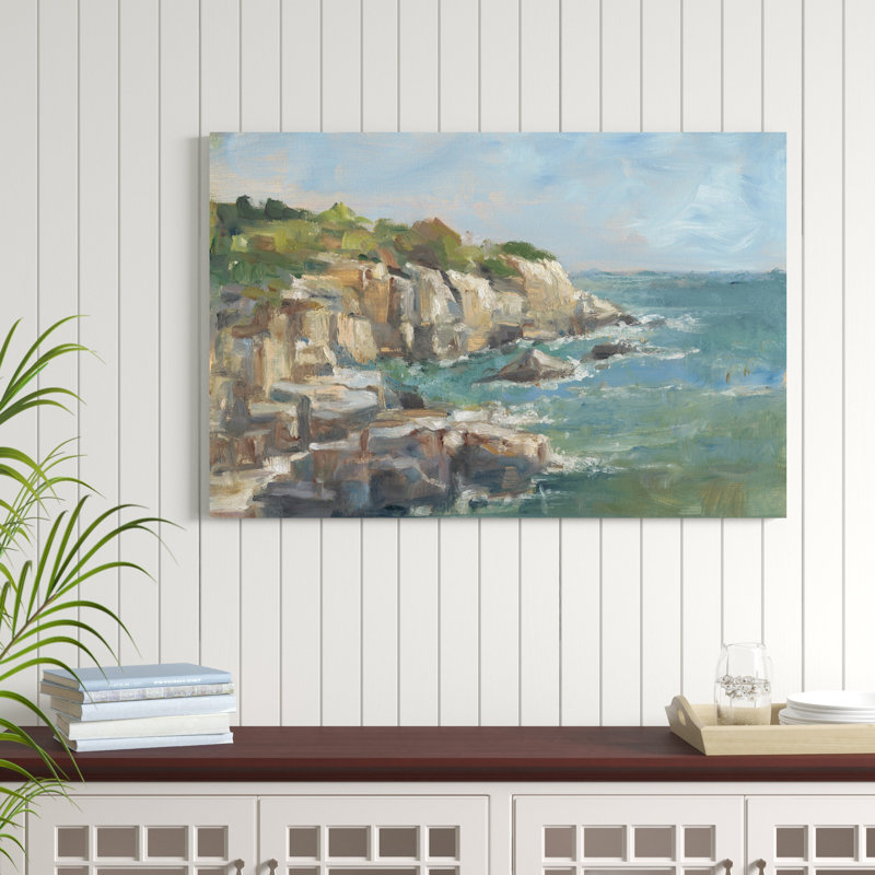 «Impasto Ocean View I», peinture sur toile, H 32 po x l 48 po