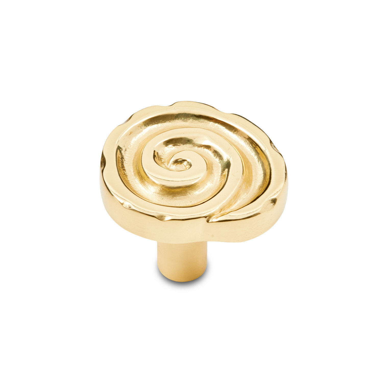Swirl Knob CK Series, Polished Brass