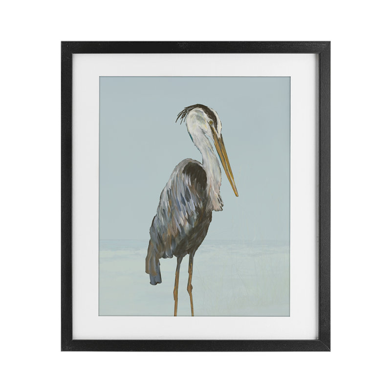 Coastal Pelican, H 21 po x l 17 po, Cadre noir minuit