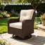 Ensemble de conversation de patio 7 pièces en osier toutes saisons avec chaises pivotantes et table basse en verre-176027089