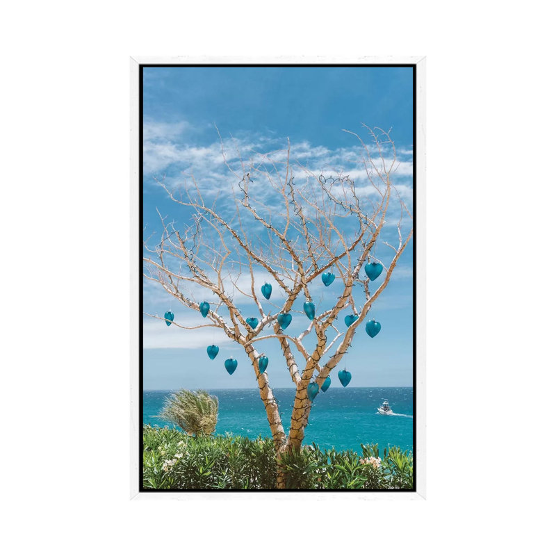 Cabo Glass Hearts by Bethany Young - Print on Canvas, White Framed, 101.6cm H x 66.04cm W x 3.81cm D
