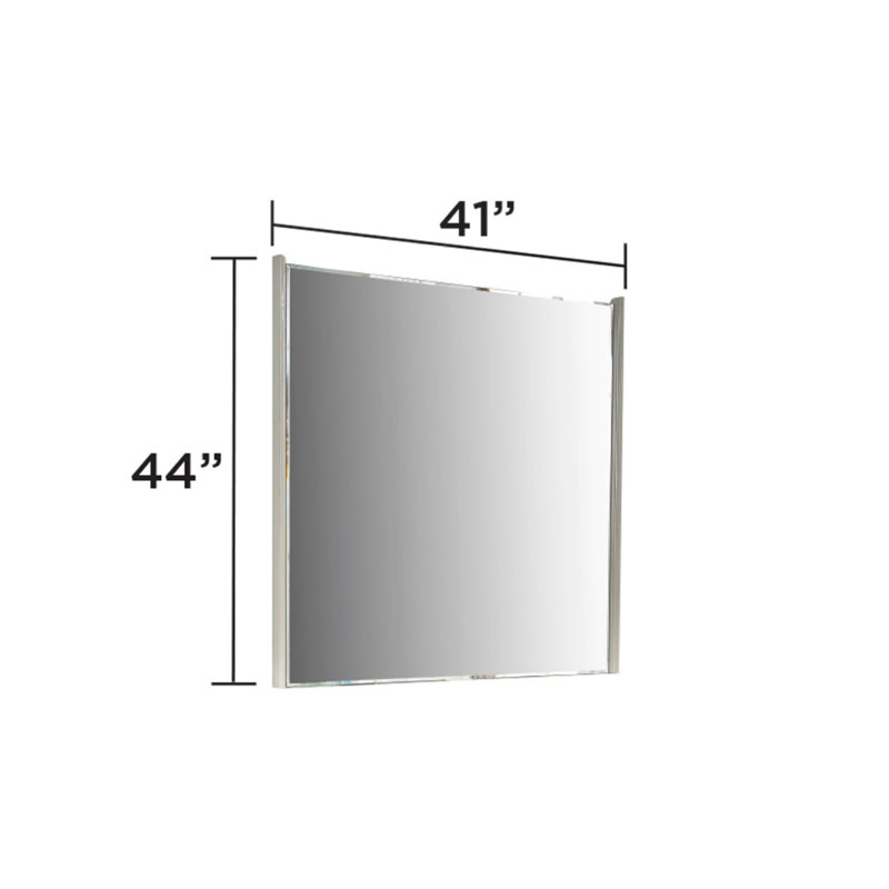 Miroir de style moderne Omari en bois et accents dorés en beige