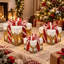 Ensemble de 3 boîtes-cadeaux lumineuses décoratives de Noël avec motif de pain d'épices