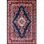 Tapis bleu lavable décoratif à base géométrique tissé traditionnel-76473900