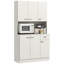 Aurrie 180cm Tall Kitchen Cupboard Freestanding 6 Doors Drawer Cream White