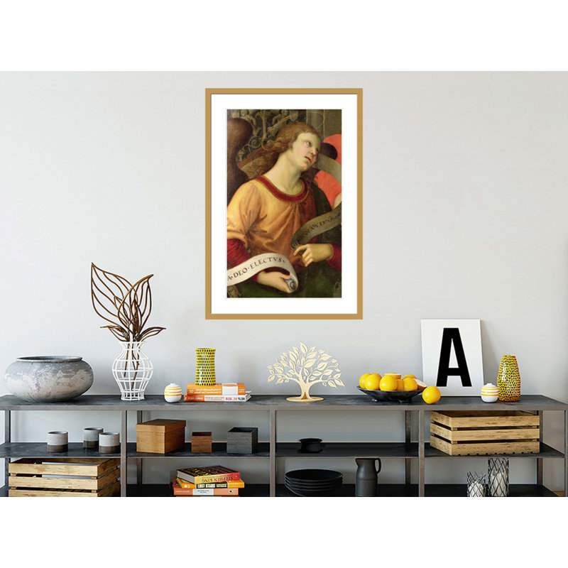 Ange du polyptyque de Saint-Nicolas de Tolentino par Raphael - Impression Giclée encadrée, H 41,5 po x l 28,19 po