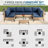 7 PCs Outdoor Sectional Sofa Set, Boho Wicker Rattan Patio Furniture with Cushions & Table for Patio, Lawn, Backyard, Porch, Blue-1750649205