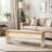 Modern Farmhouse Rectangular Wooden Entryway Bench-369536417
