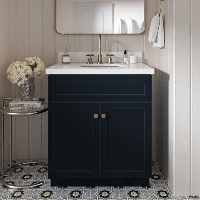Abell 31'' Single Bathroom Vanity with White Quartz Top
