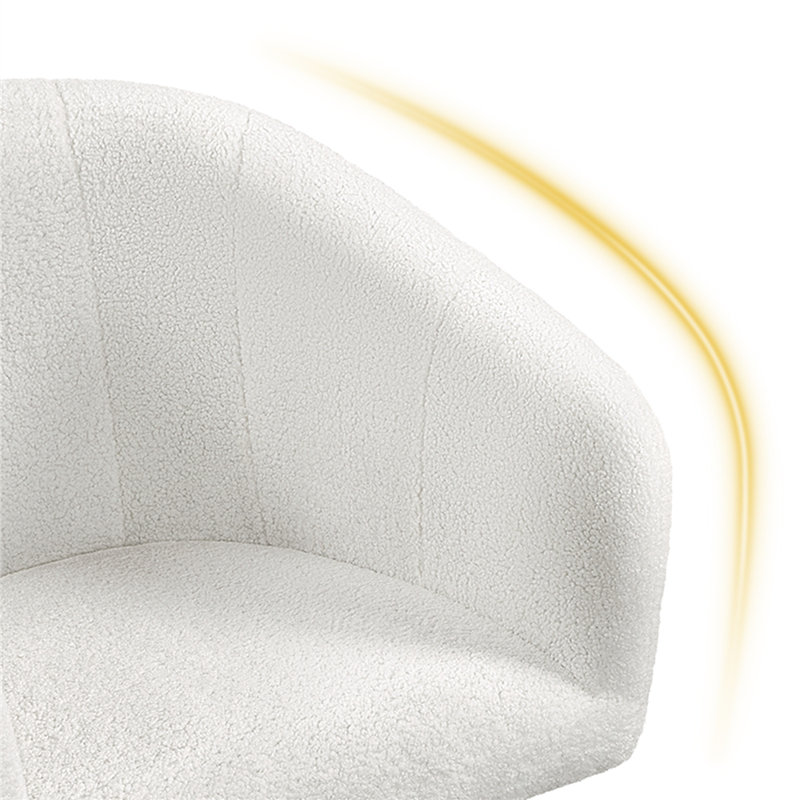 Upholstered Barrel Chair, White