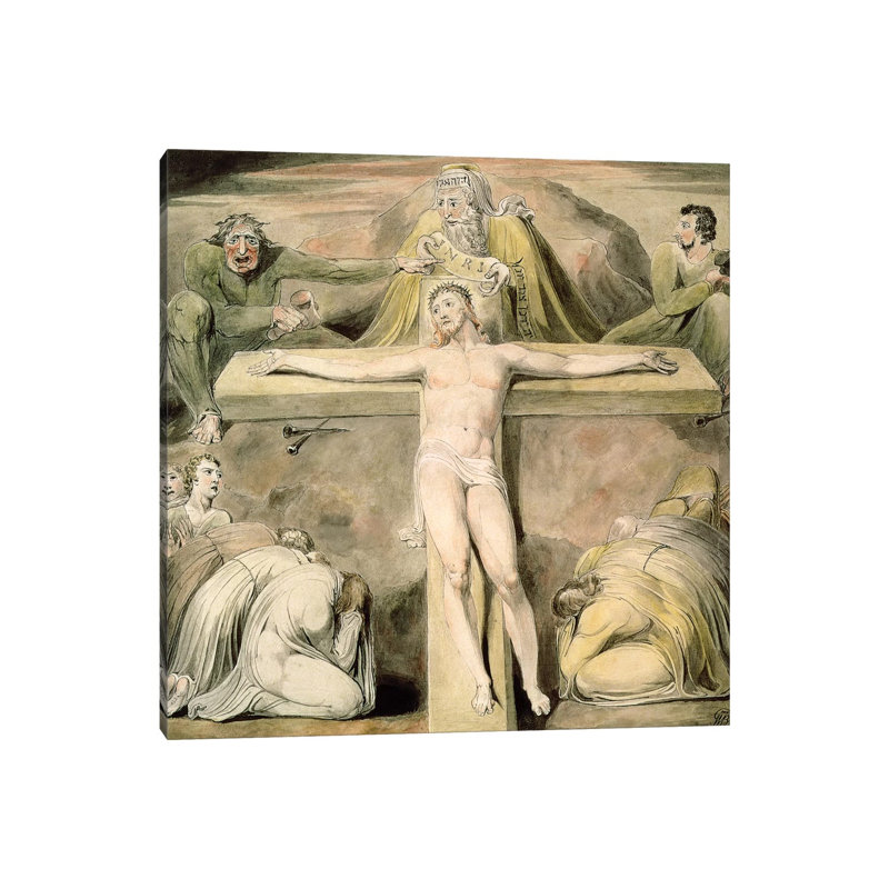 Christ Nailed To The Cross: The Third Hour by William Blake - Wrapped Canvas Painting