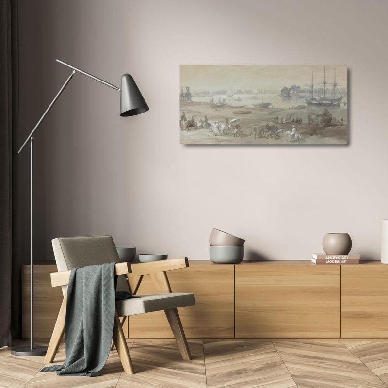«Garden Reach - Calcutta» par Sir Charles D'Oyly - Art mural sur toile tendue avec châssis, H 24 po x l 17 po