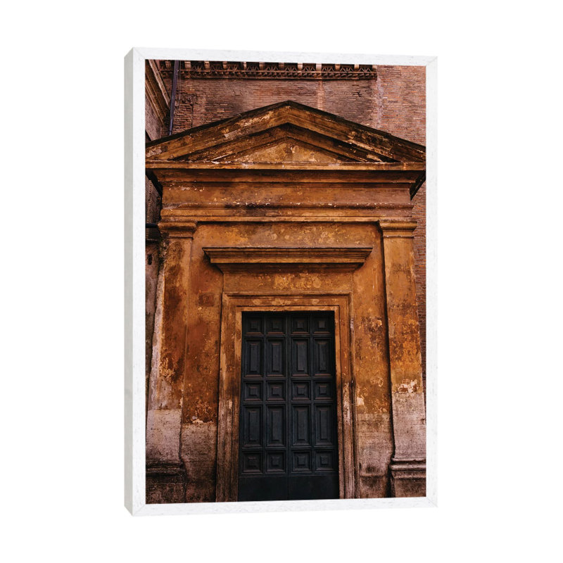 Roman Door XXII by Bethany Young - Print on Canvas, White Framed, 66.04cm H x 45.72cm W x 3.81cm D