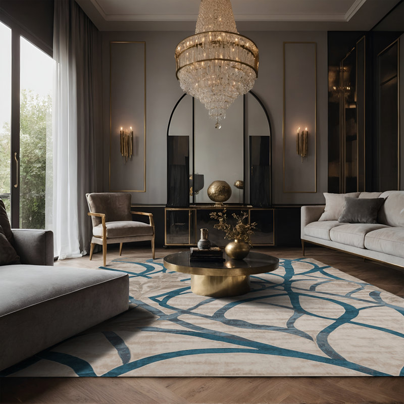 Tapis beige soyeux et moelleux, Tapis de couloir 2 pi x 5 pi