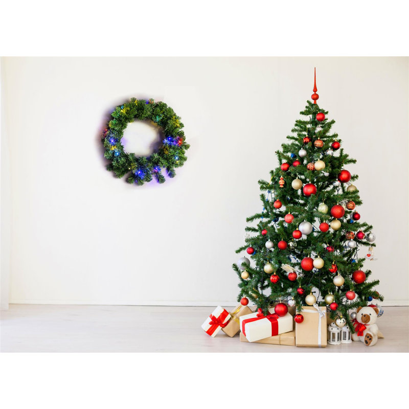 Faux Lighted PVC 21.65cm Christmas Wreath