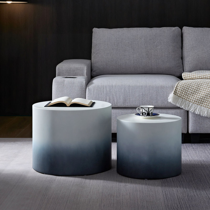 Panneau de fibres à densité moyenne avec ensemble de 2 tables d'appoint / tables basses / tables de bout / tables gigognes pour le salon, le bureau et la chambre à coucher