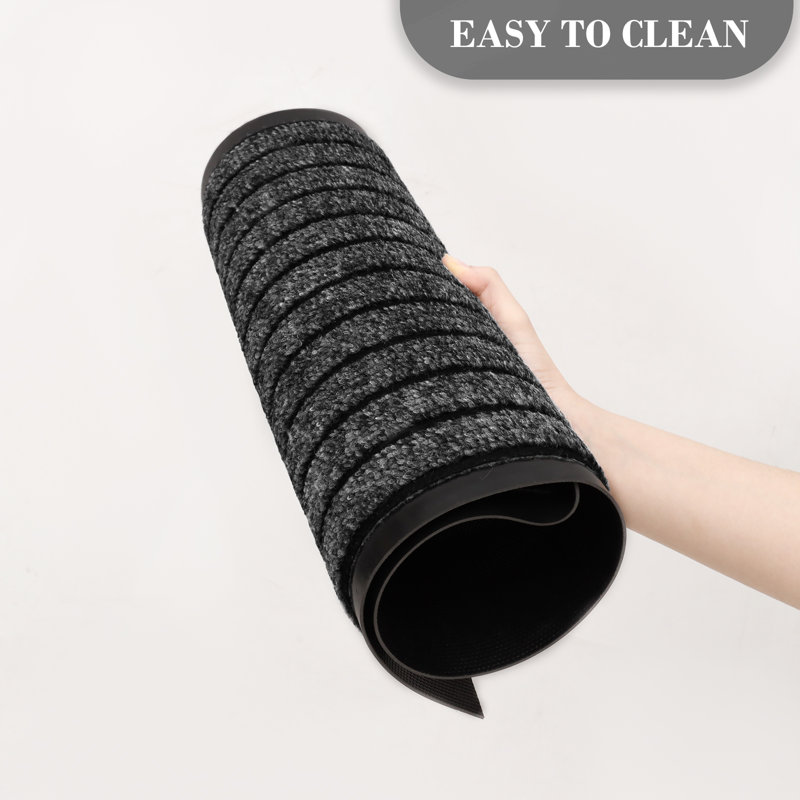 Mavra Non-Slip Indoor Outdoor Door Mat, 80 x 150, Black