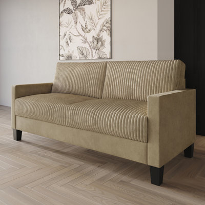Shadybrook Corduroy 73.88'' Velvet Square Arms Sofa