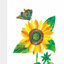 Butterfly And Sunflower - Painting-1460618376