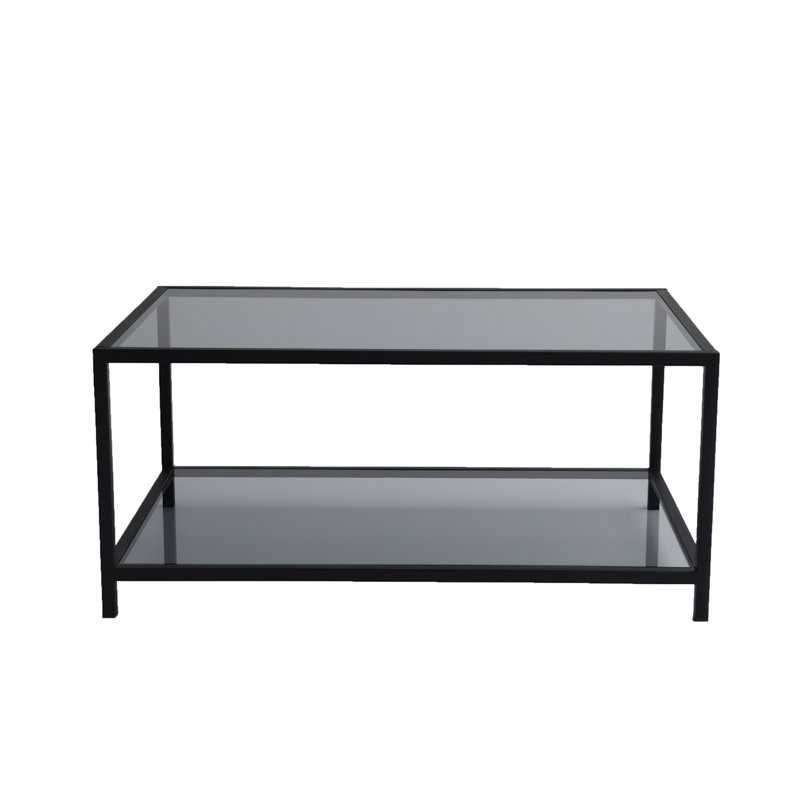Alamance Frame Coffee Table with Storage, Blue/Black