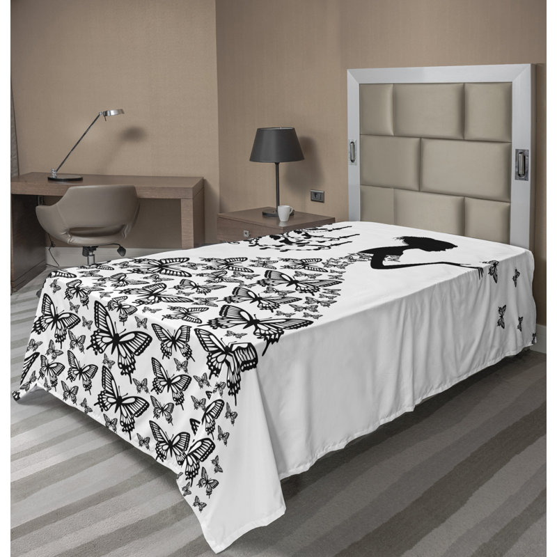 Microfiber No Pattern And Not Solid Color Flat Sheet, Twin XL Flat Sheet