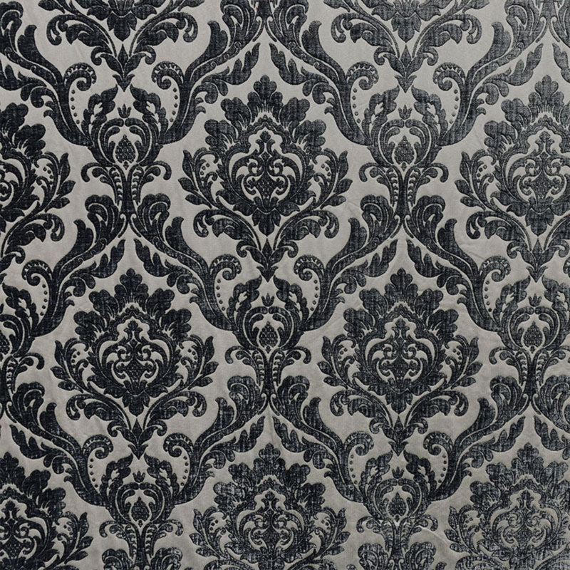 Damask Two Tone Velvet | Neiman Fabric, Charcoal