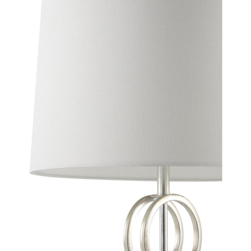 Parham Table Lamp, Silver/Black, White