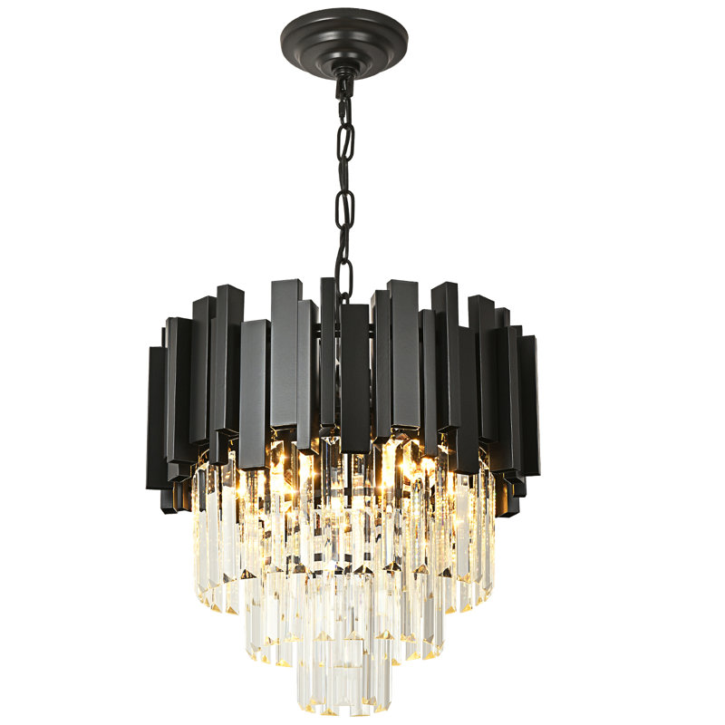 Aaston Chandelier, 135cm H x 39cm W x 39cm D, 4, Black