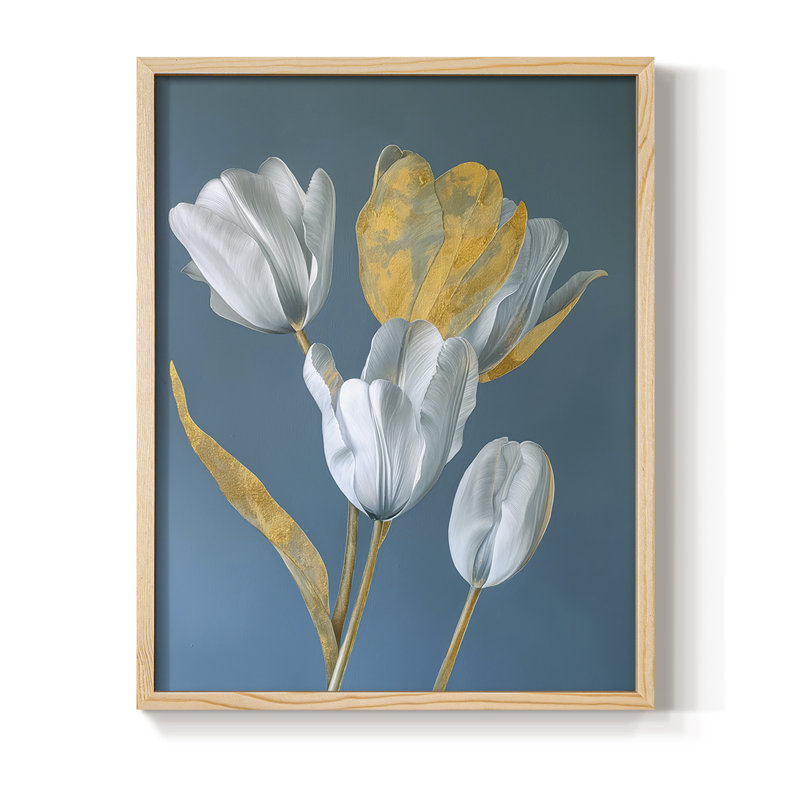 Impression encadrée FLORAL Series Cxxxviii - Bois massif, H 11 po x l 9 po