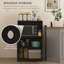 Buffet de rangement pour chariot à micro-ondes sur roulettes, noir