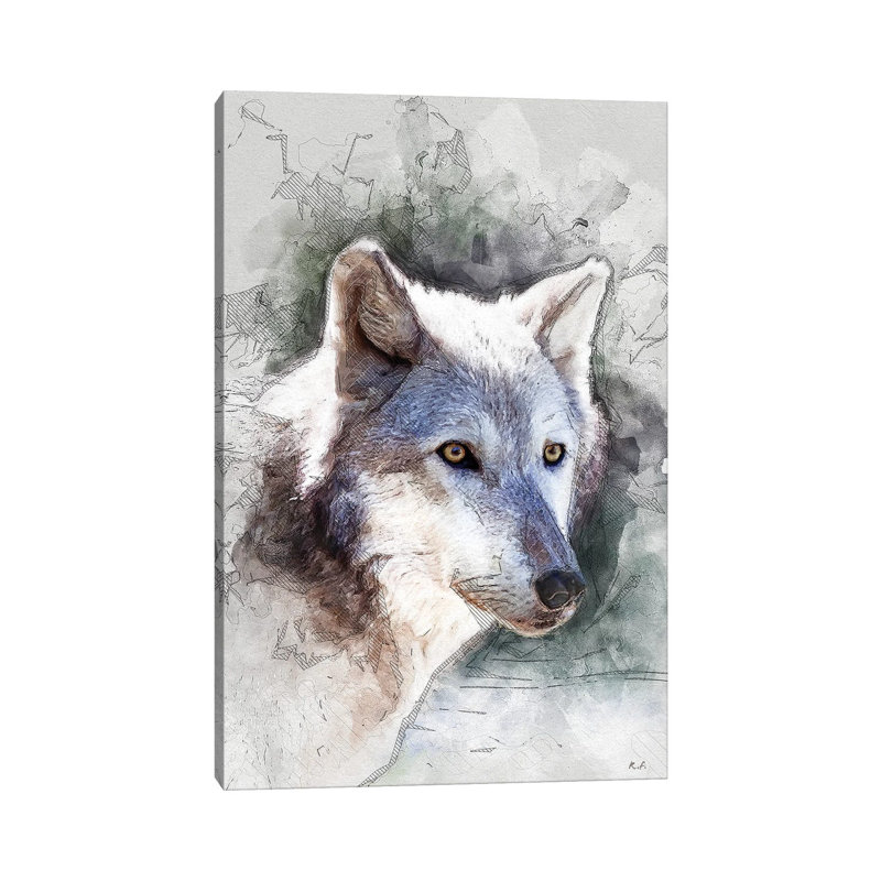 Gray Wolf by Rob Francis - No Frame Gallery-Wrapped Canvas Giclée on Canvas, 66.04 cm H x 45.72 cm W