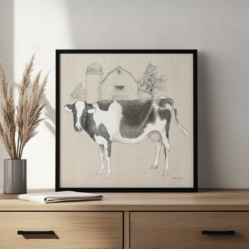 «Farm To Table IV on Burlap» par Beth Grove, reproduction d'art, 12 W x 12 H, Maple, Framed Print